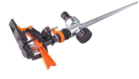 Aspersor de impulso, circular y sectorial, aspersor de césped con pulsación – giratorio – con adaptador de acoplamiento rápido – grandes superficies hasta 200 m2 – Aspersor de jardín – Alcance de