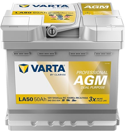 Batterie VARTA Professional AGM Dual Purpose LA80-12V 80Ah 800A - 840080080 - Pour camping-cars, caravanes et bateaux à forte demande énergétique.