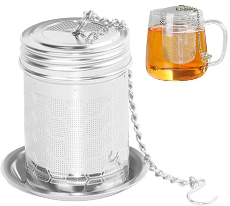 Infusor de té suelto,Infusor de té - de malla ultrafina de acero inoxidable 304 con cadena de gancho,Difusor De Té, Accesorios De Té Para Té Negro, Té Verde, Sopas, Salsas, Caldos, Guisos