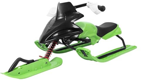 ulafbwur Snow Racer Luge, Planche coulissante de Ski avec Double Frein Sensible et Coussin réglable à 3 Vitesses, roulettes Cadre en Acier au Carbone, d'hiver pour Les Tout-Petits partir Ans, 198,4