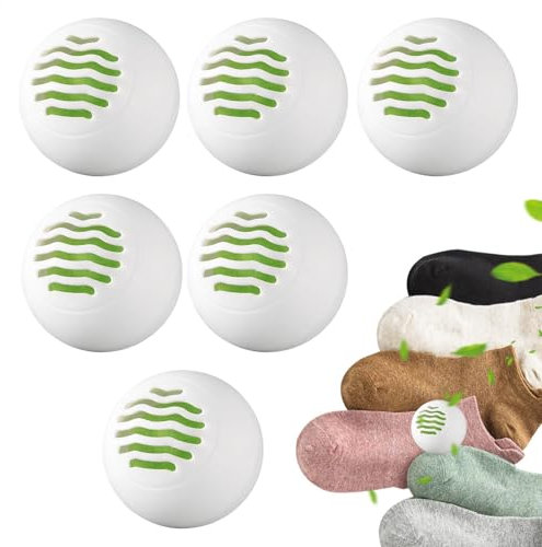 Lot de 6 balles désodorisantes portables pour chaussures - Éliminateur d'odeurs pour chaussures - Respectueux de l'environnement - Multifonctionnel - Neutralisant les odeurs