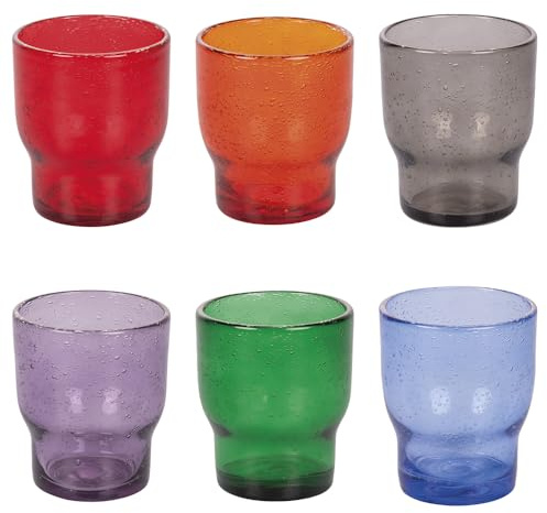 Set 6 bicchieri acqua 325 ml, in pasta di vetro, Colorful, Unico