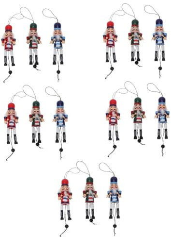 Cabilock 5 Ensembles Casse Noisette Toys Accessoires Noel Poupée Casse-Noisette Suspendu Marionnette Soldat Casse-Noisette Classique Pendentif Casse-Noisette De Noël Bois 3 Pièces * 5