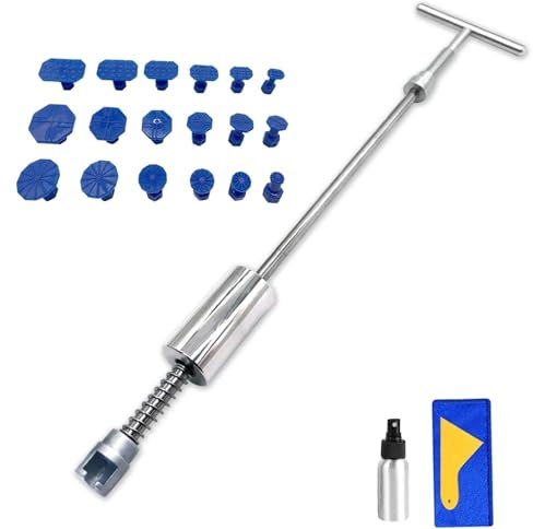 Saca Bollos De Chapa Coche,Sacabollos Coche Kit de herramientas de reparación de abolladuras en el coche, martillo deslizante inverso, ventosa, hoja de Metal, carrocería, juego de extractor de elimina