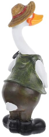 Gatuida Cartoon Duck Ornament Decor Pastoral Style Statue Resin Craft Figurine for Home Garden