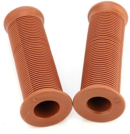 Vintage Motorcycle-Lenkergriff Bequeme Anti-Korrosion für Motorrad 22 Mm [2pcs] Ende (Black) (Brown 02) (Leichte Bräune) (Brown 04