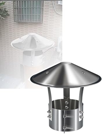 Verdickte Kegelkappe aus Edelstahl, Dach-Regenkaminabdeckung, Kamin-Regenhut, Rohr-Regenschutz, for Dachentlüftungen, Kamine, Ofenrohr-Abzugsabdeckung(125mm/4.92in)