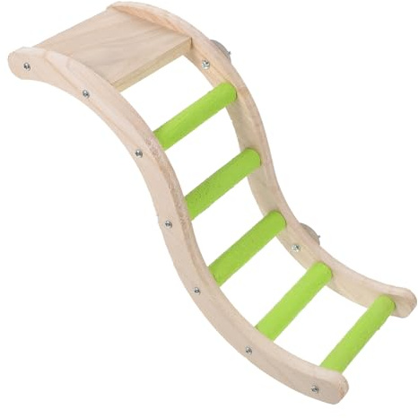 ibasenice Scala in Legno per Pappagalli Giocattolo Divertente Affilare Artigli Scala in Legno per Pappagalli Giocattolo Arrampicarsi Parrocchetti Piccoli Uccelli Accessori Gabbia