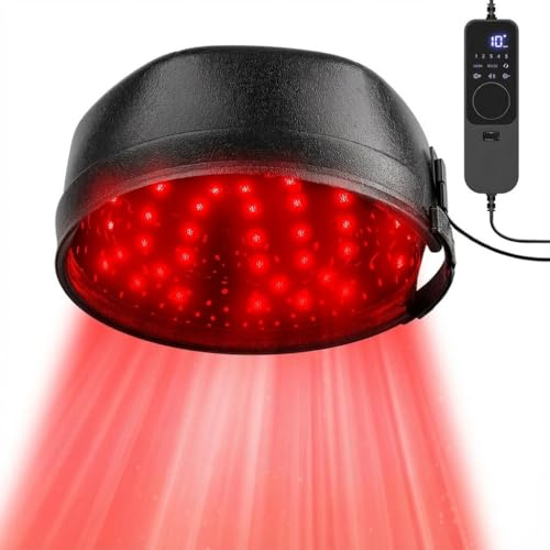iKeener Casco LED Crescita Capelli, Doppia Lunghezza D'onda Luce Rossa Ricrescita Capelli Uomo e Donna, 5 Livelli di Luminosità e 2 Modalità di Impulso