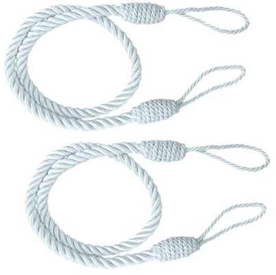 2 st rep gardinband tofs tjock tvinnad snodd hemtextil fönsterbehandlingar dekoration tillbehör(Silver Grey)
