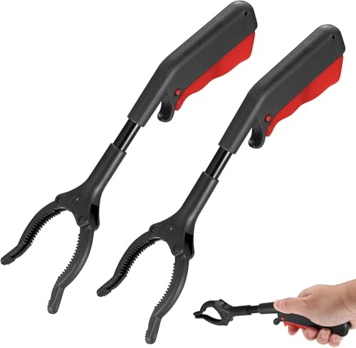 2 Pezzi Pinza Raccogli Rifiuti, 30 cm Pinza Raccogli Oggetti con Impugnatura Antiscivolo, Pinza Corta per Rifiuti, Raccoglitore di Immondizia per Giardino, Casa e Riciclaggio