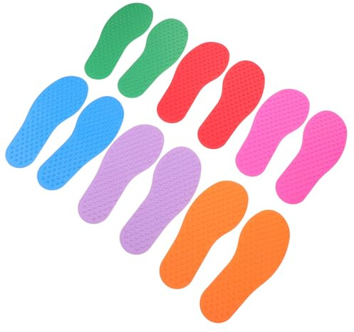 ifundom 6 Pares Marcadores de Suelo Antideslizantes con Forma de Alfombrillas Sensoriales de Goma para Coordinación Mano- para Actividades Aula Preescolar Aire