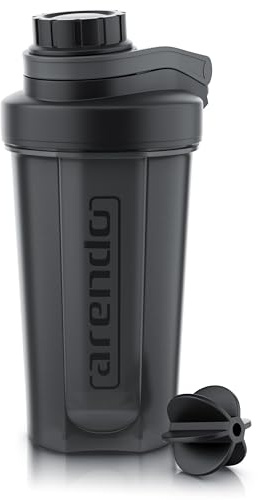 Arendo - Eiweiß Shaker mit Kugel - 500 ml – Protein Shaker mit Messskala - keine Klumpen - BPA-frei - Shaker Bottle – für Fitness, Sport & Freizeit