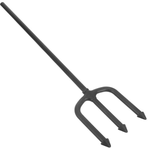 Healvian Devil Fork Halloween Cosplay Pitch Fork Prop Black 3-prong Costume Accessory for Party and Stage Performance