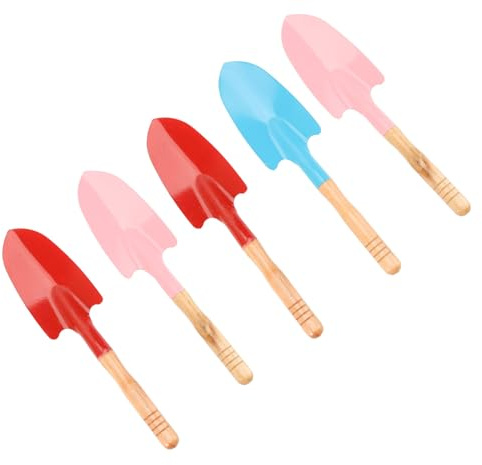 Veemoon Pala de Juguete para Arena de Playa, Set de 5 Piezas, Tamaño Pequeño, Madera Resistente, Colores Aleatorios, Adecuado para Verano, Arenero y Juegos al Aire Color Color Aleatorio