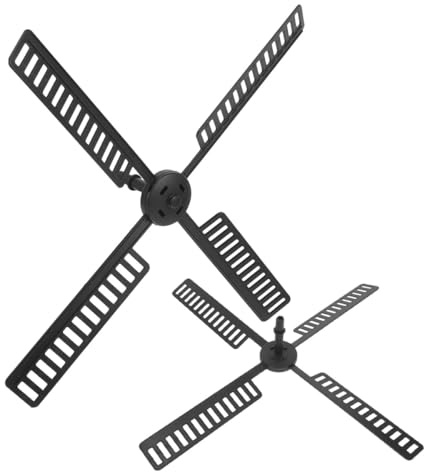 LOPUNER 2pcs Resin Solar Windmill Blades Set with Waterproof Plastic Leaves, Large 41x41 Cm Small 20.5x20.5 Cm, Outdoor Garden Windmill Accessories for Yard Decoration