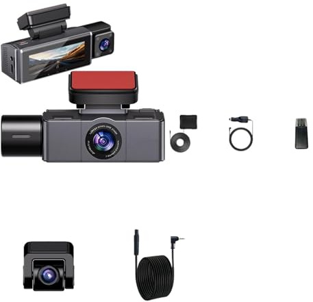 3-Channel 4K Dashcam Black Box Video Recorder Infrared Cabin Camera Support WIFI GPS Night Vision Parking Mode Car Dvr(B72P-10M RCC,None)