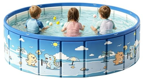 Reinforced Portable Splash & Play Basin - Sturdy Semi-Rigid Walls Maintain Shape During Play, Integrated Easy-Drain Pipe For Quick & Effortless Cleanup, Durable Anti-Slip Textured Floor For Enhanced S
