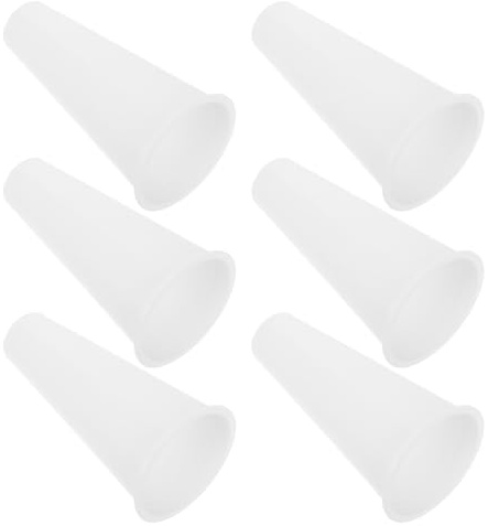 DOITOOL 6 Pezzi Portafiori per Cimitero in Plastica Bianca Base Piatta e Design Affusolato, per Composizioni di Fiori Artificiali e Secchi in Ambienti Cerimoniali
