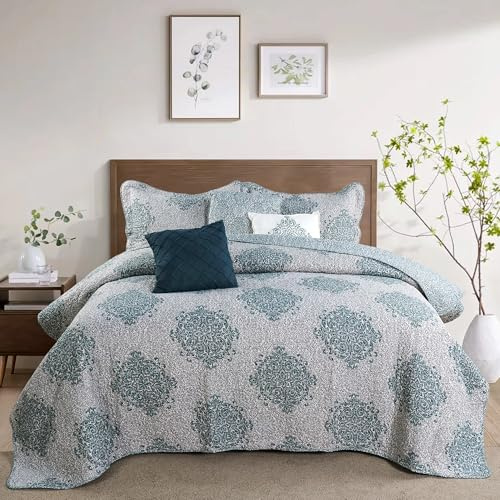 Home Soft Things Cobertor, poliéster, Verde Azulado/Verde, Queen/90 x 90 Pulgadas