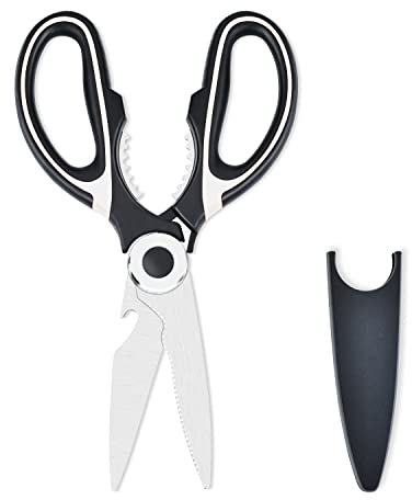 Tijeras de cocina, tijeras de cocina resistentes, tijeras de cocina multiusos con cubierta para aves de corral, carne, corte de hierbas, acero inoxidable