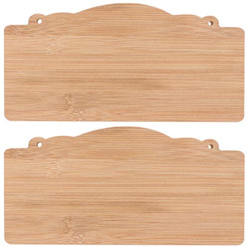ULTNICE Blank Wooden Sign Plaques 9.8X4.9 Inch Hanging Plaque for DIY Craft Projects Unfinished Wood Craft Board for Home Shop Garden Decoration with Pre-Drilled Holes