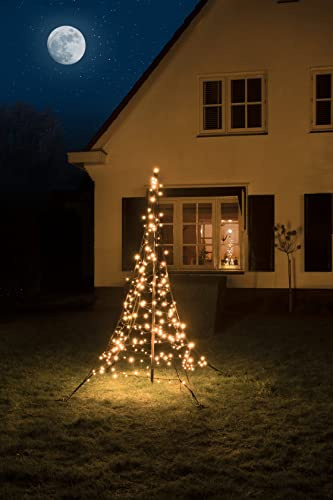 Fairybell LED-Weihnachtsbaum für draussen - 2 Meter - 240 LEDs - Weihnachtsbaum inklusive Mast - Warmweiss