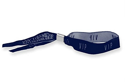 Kandinsky 50 Stück VIP Premium Festival-Bändchen aus Stoff (Dunkel-Blau)
