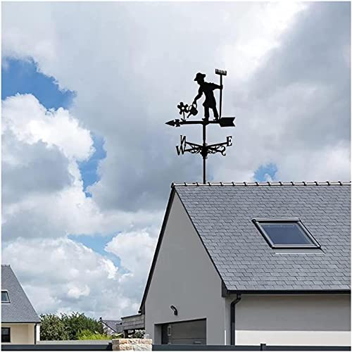 Wetterfahne aus Metall | Windrad Deko-Gartenstecker mit | Wetterfahne für den Garten.