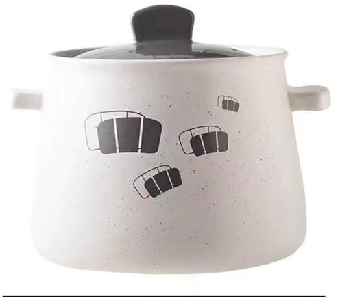 JJoias Double-Handle Ceramic Casserole, Non-Stick Easy-Clean Casserole, Deep Casserole Set with Lid, Oven-Safe and Durable Bakeware,White4.5L