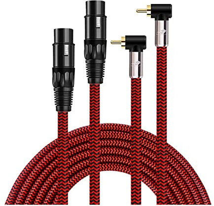 QPASRLAL Câble Audio Double RCA Mâle à 2 XLR Câble Audio féminin for magnétophone CD DVD Amplificateurs de Joueurs Speaker Mixage Consoles Cordes de Microphone Ligne Audio(3m)