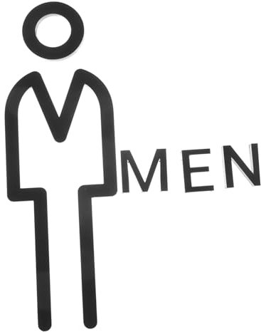 FIXOSHEE Targhetta Per Bagno Acrilico Segnale Toilette Elegante e Adesivo Per Indicare Wc e Maschile Per Hotel Negozi e Centri Commerciali