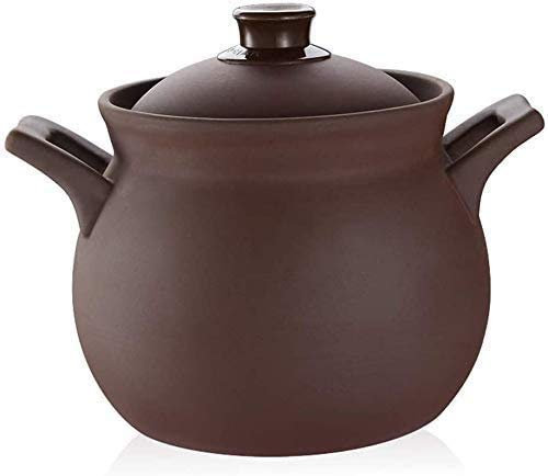 Cacerola de Cerámica con Tapa, Cacerolas Cacerola con tapa Cacerola de barro Cacerola de cerámica Cacerola, Cacerola redonda de barro, Cacerola antiadherente, Cacerola para guisar lentamente (A 5L)