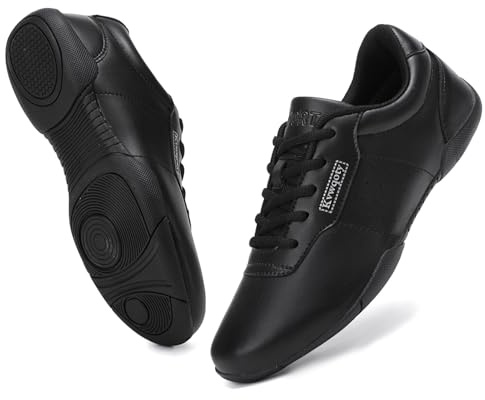 Kvwqoty Scarpe da Cheerleading Cheerleader Donna Scarpe Allenamento Cheer Sneakers Ginnastica Bianche Bambino Jazz Yoga per Ragazze da Ballo Shoes Nero 32