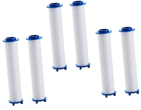 FUTUREORYY 6pcs Replacement Shower Water Filter Cotton Cartridge for Bathroom Shower Head, 9.5cm High Pressure Filter Cotton Core for Hard Water Softening and Chlorine Reduction