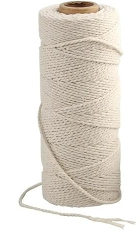 RUHTEUO 1 Rolle Bindfadenband for Basteln, DIY-Baumwollfaden, Naturmaterial, Binden, Gartenarbeit(3mm)