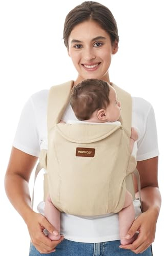 Momcozy Portabebés para Recién Nacidos desde el Nacimiento, con Soporte para Cuello, Ergonómico, Ligero y Seguro, 3-11 kg, CB002 Mochila portabebé