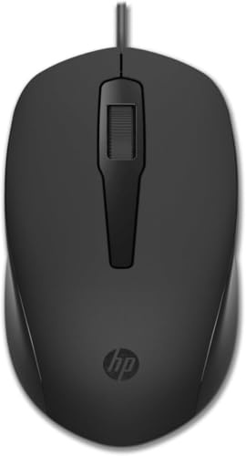HP 150 Wired Mouse, Cablato, Collegamento USB-A, Sensore Ottico da 1600 DPI, 3 Pulsanti e Rotella di Scorrimento a Doppia Funzione, Impugnatura Egonomica e Funzionale, Nero (Confezione da 5)