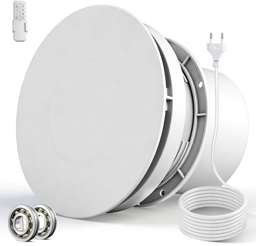 uifame Extractor de Baño 100mm con Mando a Distancia, Extractor Baño Silencioso Reversible (Entrada y Salida de Aire), Temporizador de 3 Niveles, IPX4, Ideal para Cocina, Sótano y Aseo