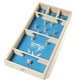 Carrom Skittles Game – Large Board Games for Adults & Children – Wooden Family Board Games for Family Night – Indoor and Outdoor Games for Family
