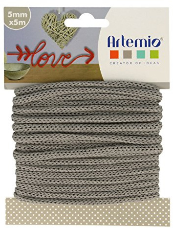 Artemio - Filato per lavori a Maglia, 5 mm x 5 m, Colore: Grigio