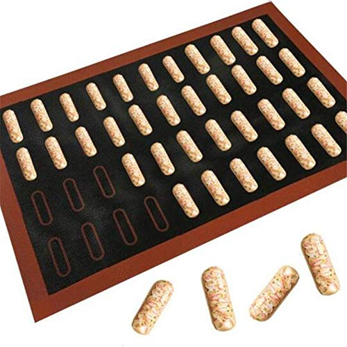 Silikon-Backmatte 18/44 Eclair Pizza-Gebäck, antihaftbeschichtet, für Macaron, Kekse, Torte, Brot, Backblech, Backzubehör, Süßwaren, Küchenhelfer, Kochutensilien