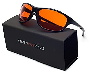 Somnoblue - Occhiali anti luce blu, sonno– lenti speciali arancione filtro 99,9% – Protegge gli occhi – Aiuta a rilassarsi e facilita il sonno