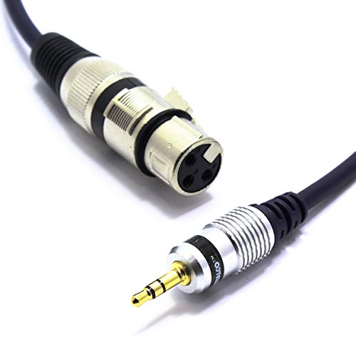 VITALCO XLR Buchse auf 3,5mm Stereo Klinke Kabel 1.5m Mikrofonkabel 3 Polig auf 3.5 TRS Klinkenstecker Adapter