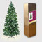 SHATCHI 4Ft/1.2m Pre-Lit Green Christmas Slim Pine Narrow Xmas Tree, Pointed Tips, Metal Stand, Cool White LED Lights, Holiday Home Decorations, 120 cm
