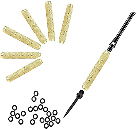 HERZWILD 6 st dart barrels set dart gummiring dart tillbehör (guld)