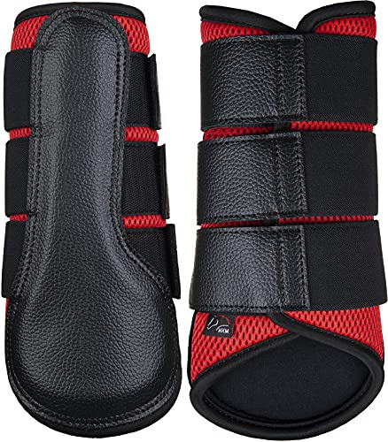 HKM Breath Hufglocken Rot/Schwarz XL