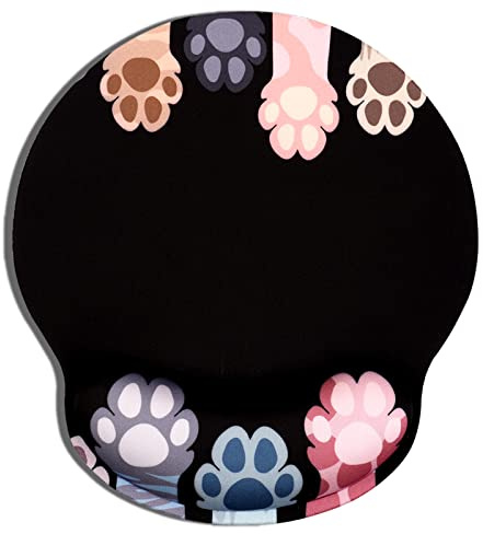 AOKSUNOVA Ergonomisches Mauspad Mousepad mit Handauflage Mouse Pad Katzen | Ergonomisches Mauspad mit Memory Schaum Handauflage,Komfortable Handgelenkstütze,Rutschfeste Basis für Büro und Gaming