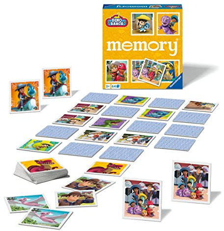 Ravensburger memory® Dino Ranch – 20923 – spelklassikern med bilder från den populära TV-serien Dino Ranch, minnesspel för 2 – 8 spelare från 3 år
