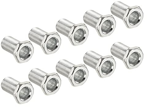 sourcing map 15 Stück Lampenstange 20mm Lang M10 Gewinderohr Sechskant Senkkopf Flachkopf für Kronleuchter Galvanisierte Eisen